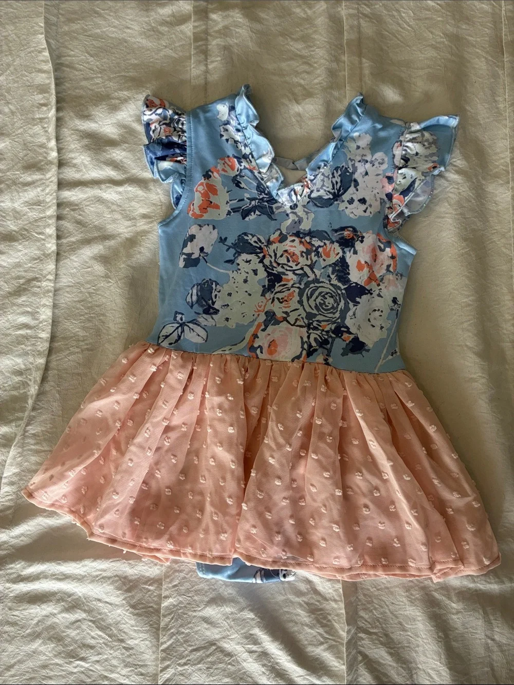 cheeky plum Farrah Leotard in Blue Moon Floral Pattern